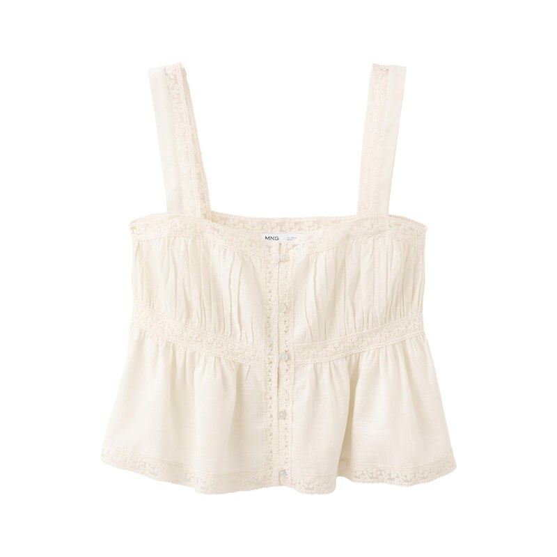 MANGO Top MARABU krémová