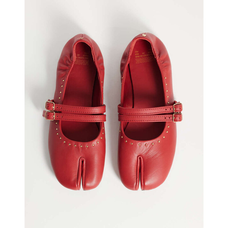 Bronx Semm-ie ballerina in red soft leather