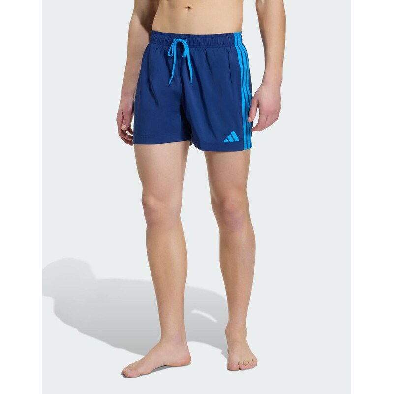 adidas performance 3-stripes swim shorts in dark blue / bright