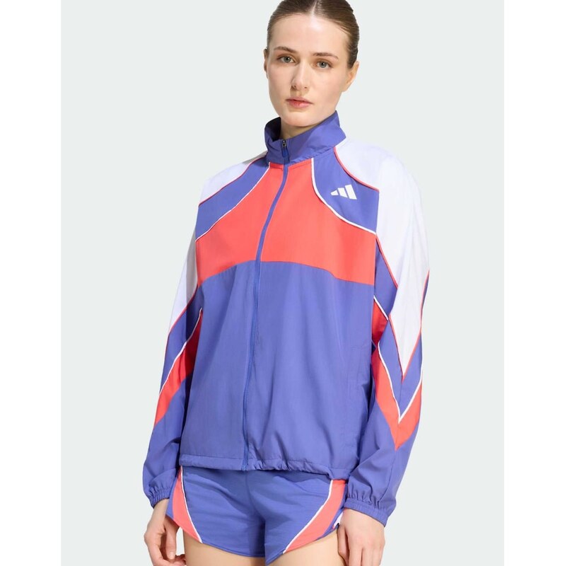 adidas performance Adizero archive running jacket in dual indigo
