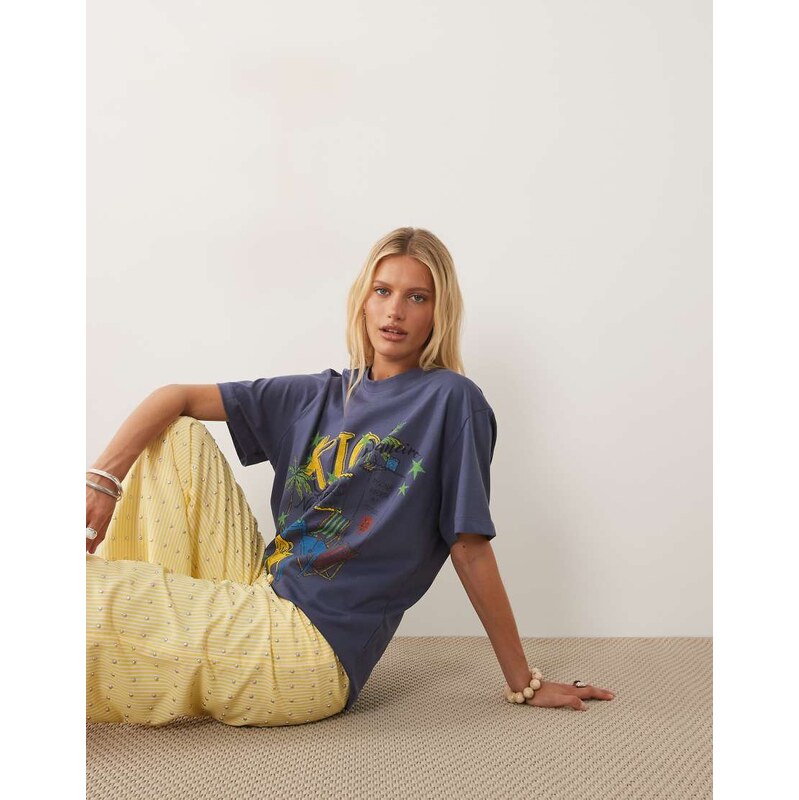 ASOS DESIGN oversized t-shirt with Rio or nowhere graphic in