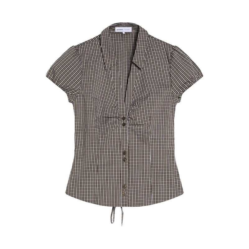 Bershka Halenka khaki / bílá