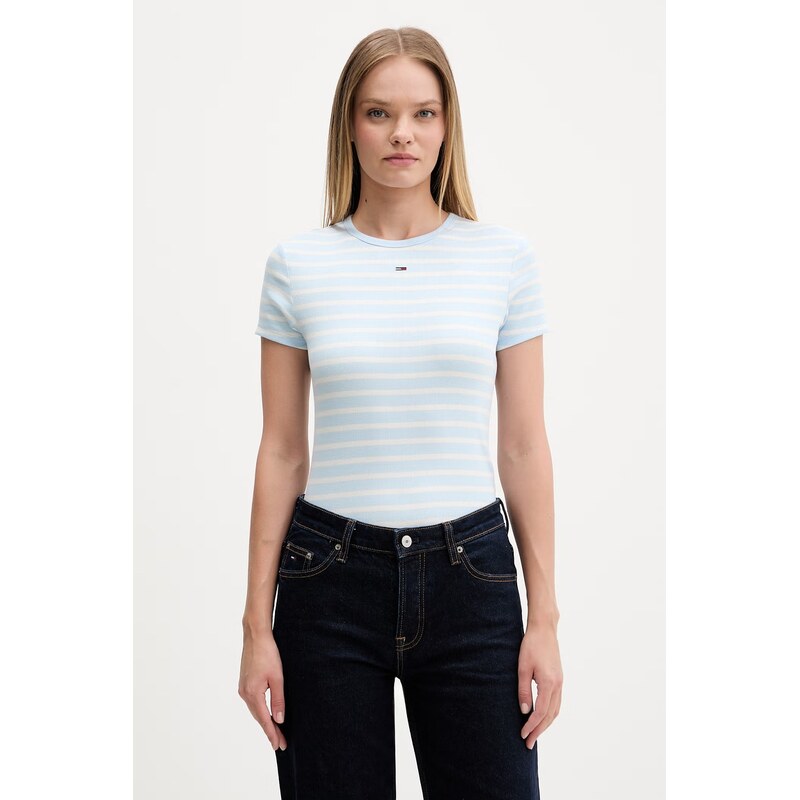 Tommy Jeans basic tričko dámské bavlněné s elastanem