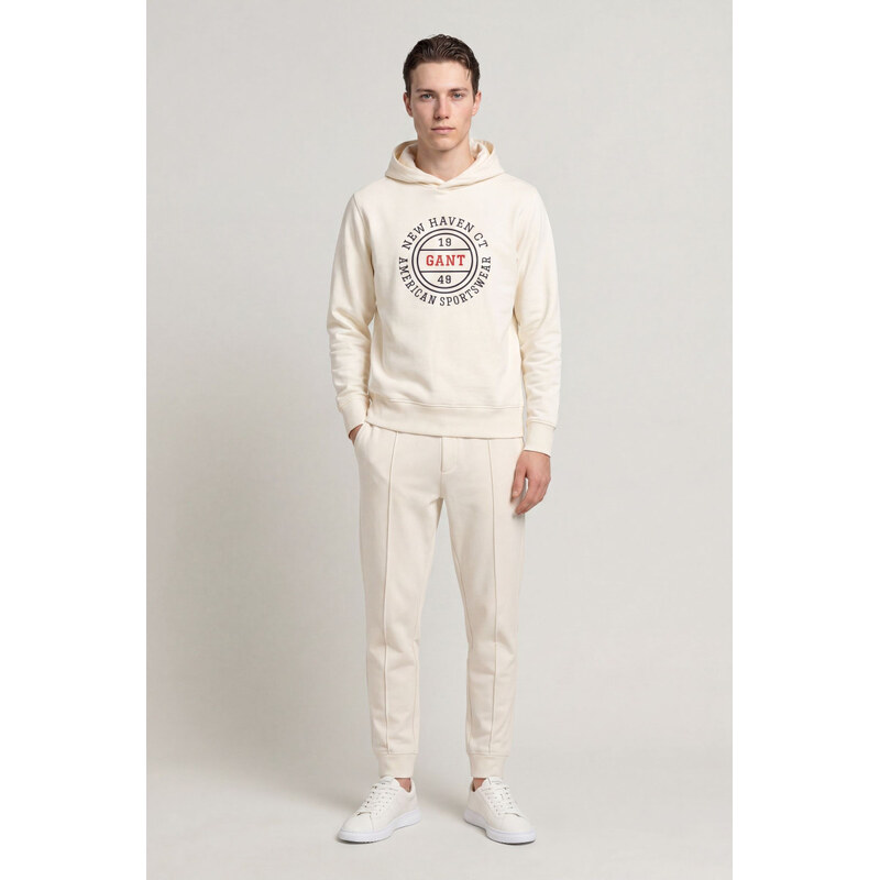 TEPLÁKY GANT INTERLOCK SWEATPANTS CREAMED WHITE