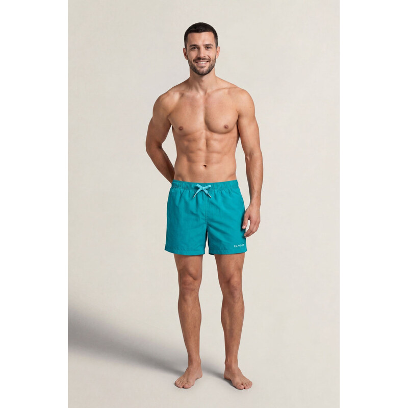 PLAVKY GANT QUICK DRY LOGO SWIM SHORTS AQUA BLUE