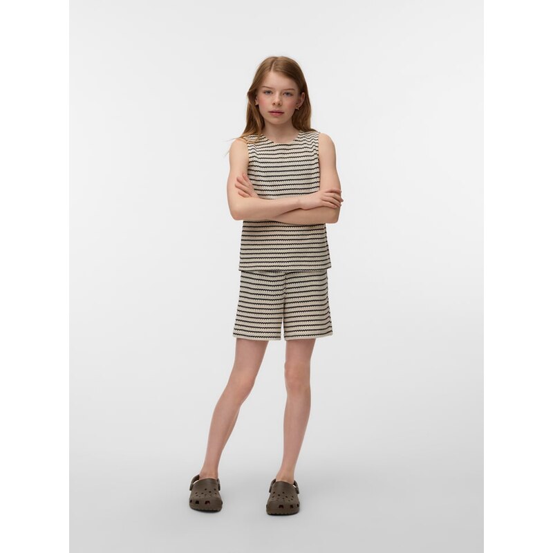 Tričko Vero Moda Girl Beige/ Schwarz 3222019