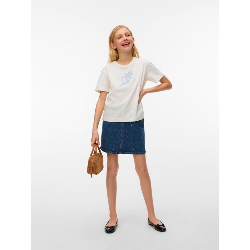 Tričko Vero Moda Girl Creme 5454355