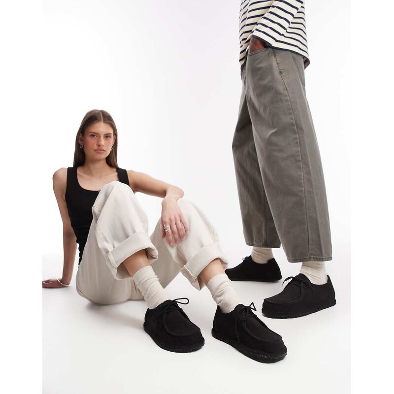 Birkenstock Utti Lace regular fit suede shoes in black
