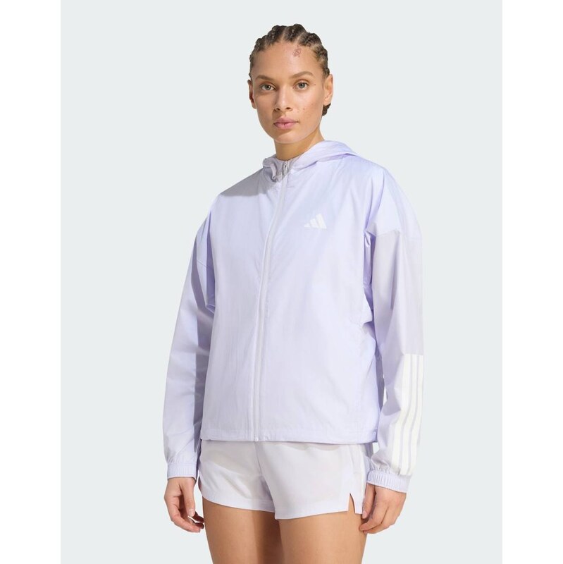 adidas performance Hyperglam 3-stripes windbreaker in frozen