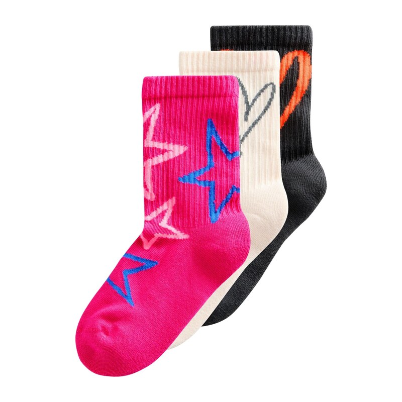 Next Ponožky antracitová / pink / barva bílé vlny