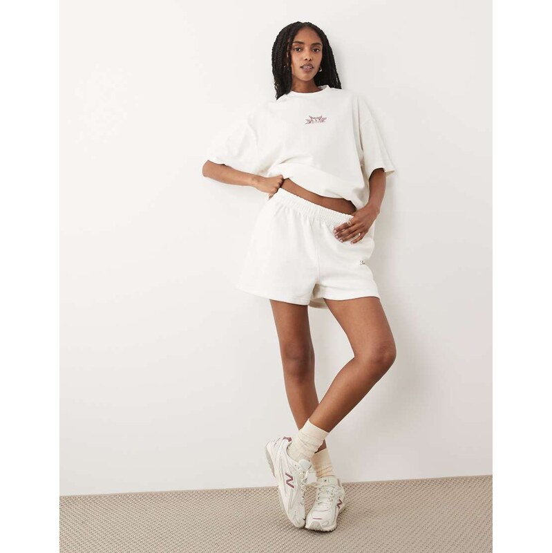 Six Stories Just Married jersey shorts co-ord in white