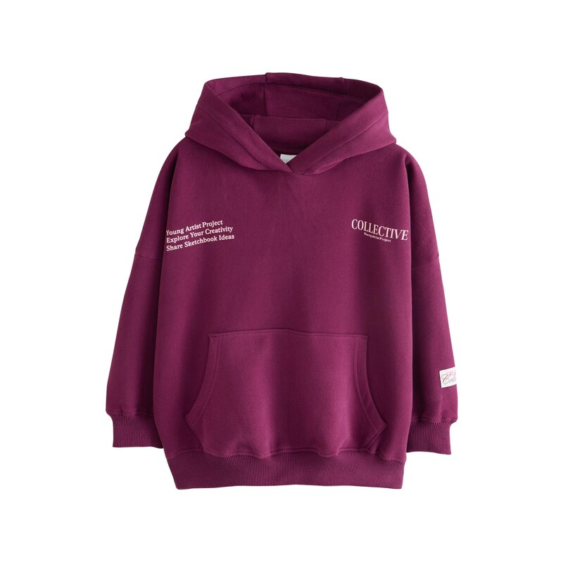 Next Mikina světle růžová / vínově červená