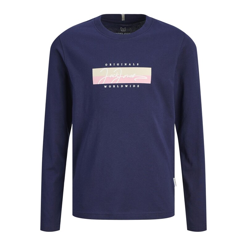 Jack & Jones Junior Tričko Frederiksberg krémová / marine modrá