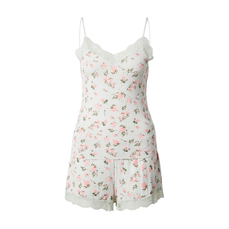 Hunkemöller Pyžamo Nana zelená / pastelově zelená / růžová