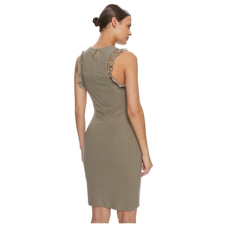 GUESS Šaty Olga Frill khaki