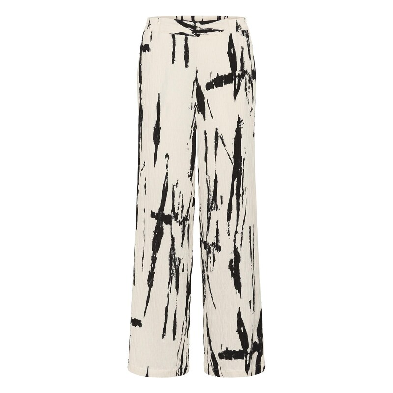 CULTURE Kalhoty CUOra černá / offwhite
