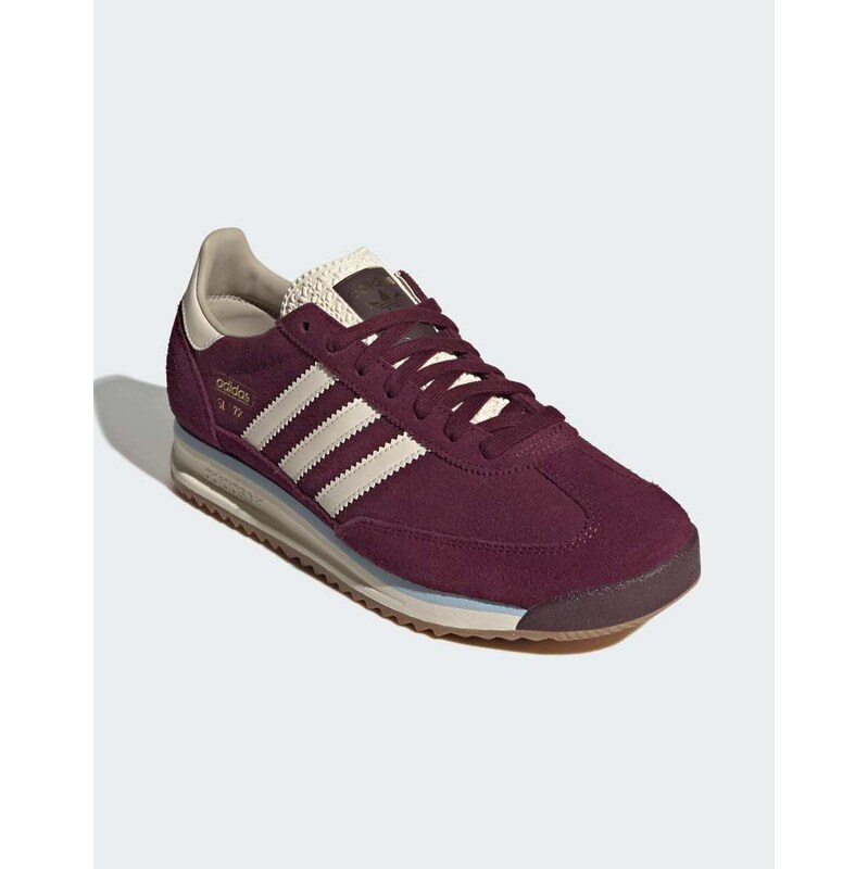 adidas Originals SL 72 RS trainers in maroon and off white-Brown