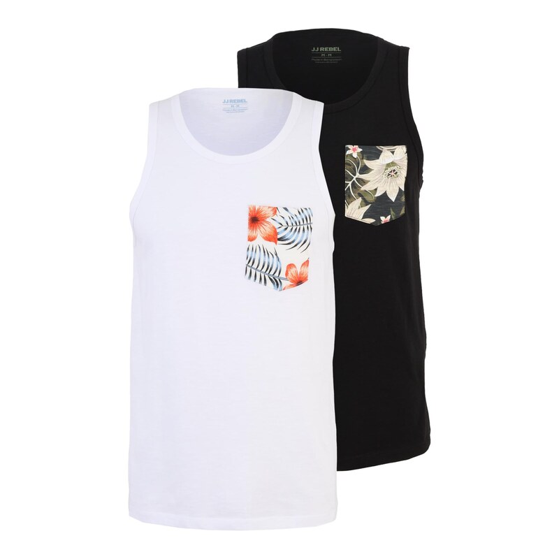 JJ Rebel Tričko JREBRUSSEL FLOWER olivová / oranžová / černá /