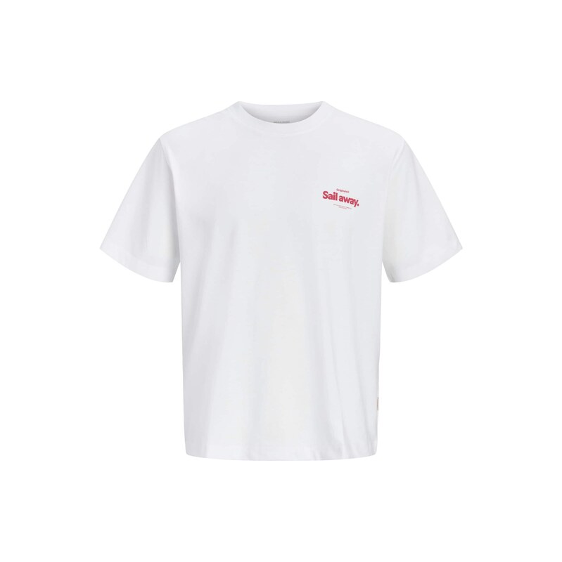 JACK & JONES Tričko béžová / azurová / krvavě červená / bílá