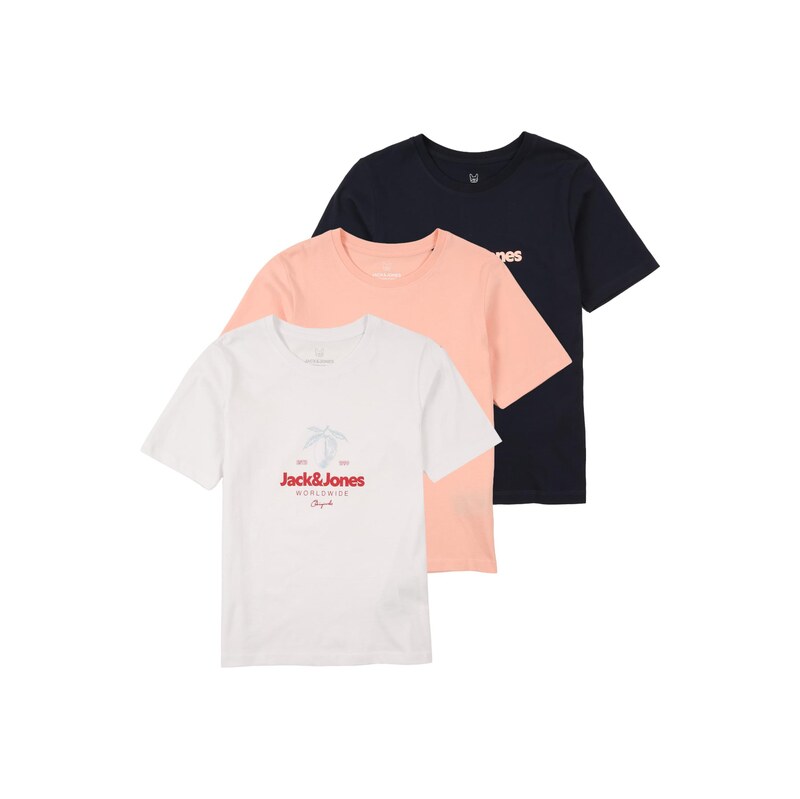 Jack & Jones Junior Tričko námořnická modř / meruňková / tmavě