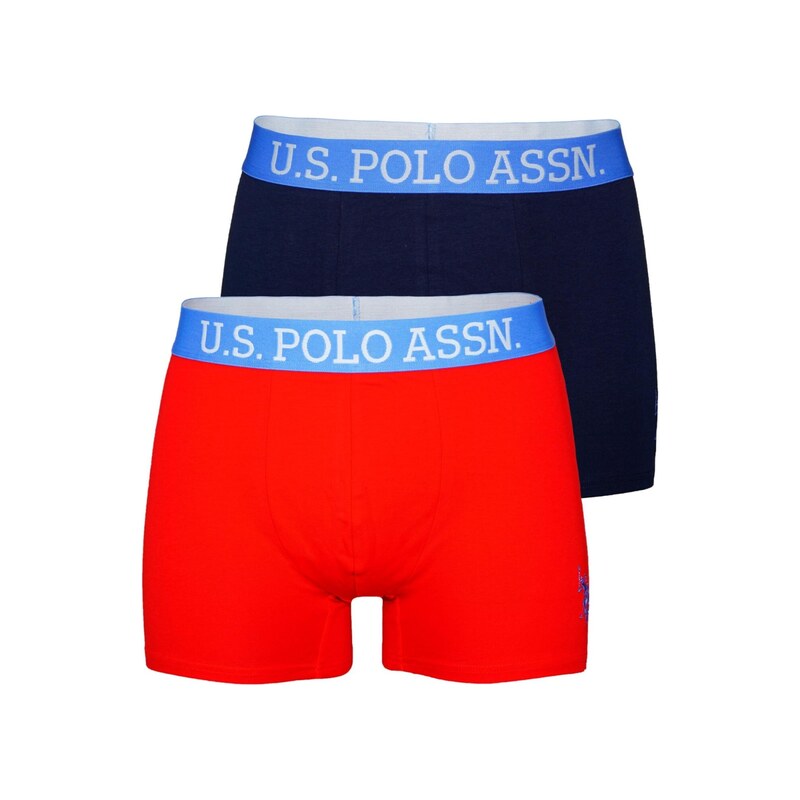 U.S. POLO ASSN. Boxerky námořnická modř / světlemodrá / červená