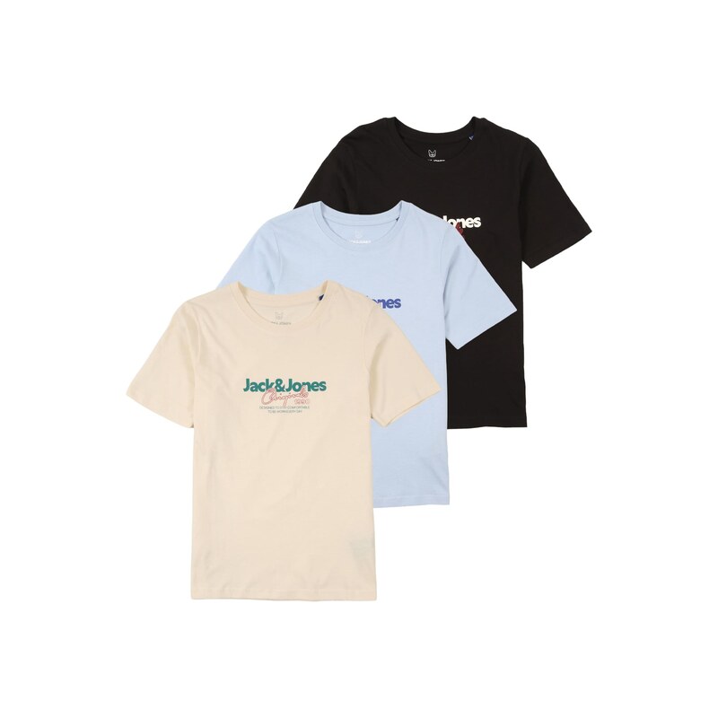 Jack & Jones Junior Tričko JORCASSIS béžová / světlemodrá /