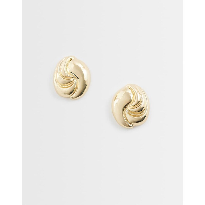 Mango oversized stud earring in gold