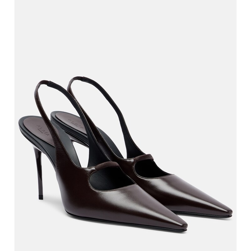 Alaia AlaÃ¯a Drop leather slingback pumps