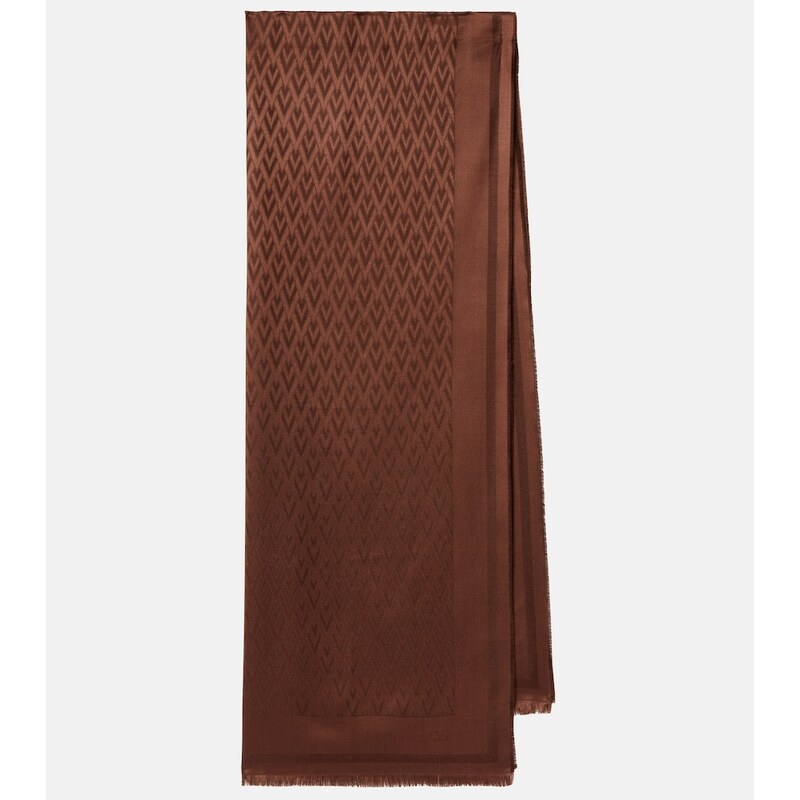 Valentino Toute la V silk and wool scarf