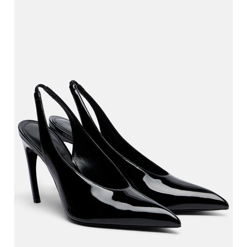 The Attico Viper leather slingback pumps
