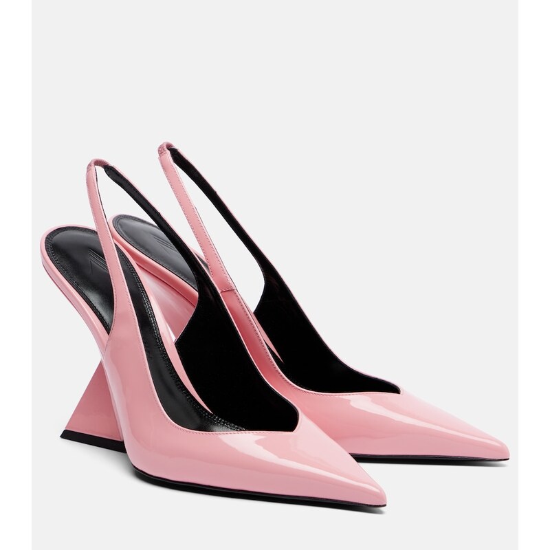The Attico Cheope patent leather slingback wedges