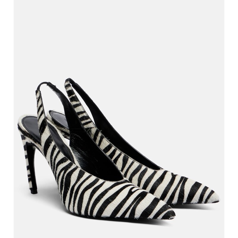 The Attico Viper zebra-print calf hair pumps
