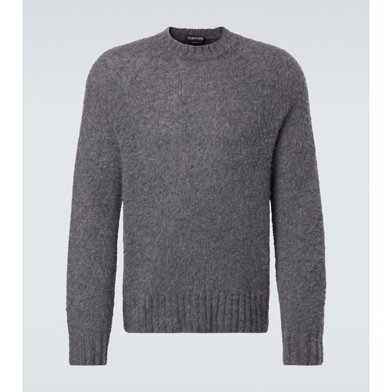 Pánský klasický svetr v barvě Light Charcoal značky Tom Ford