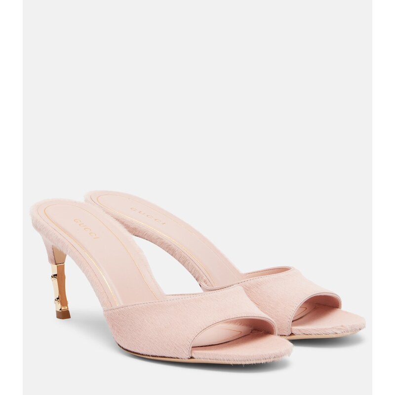 Gucci Castello calf hair mules