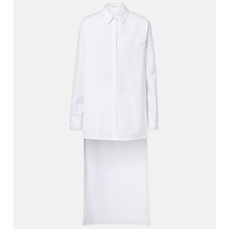 Alaia AlaÃ¯a Asymmetric cotton poplin shirt