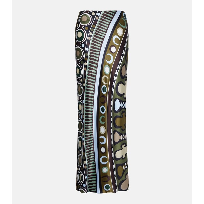 Pucci Soleil silk satin maxi skirt