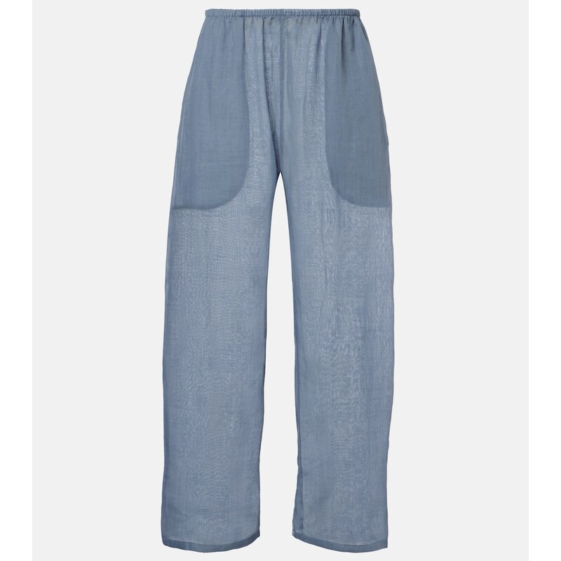 Leset Niko cropped wide-leg ramie pants