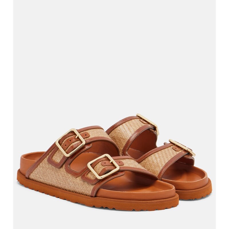 Birkenstock 1774 Arizona leather-trimmed woven sandals