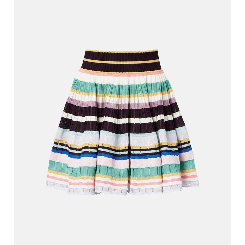 Alaia AlaÃ¯a Striped knitted miniskirt