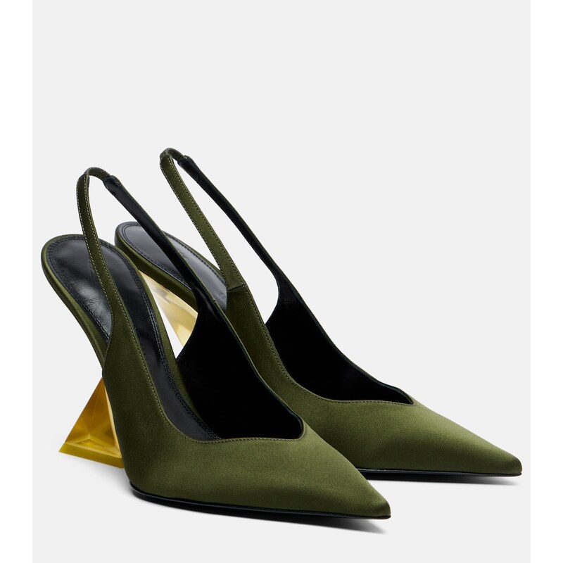 The Attico Cheope satin slingback wedges