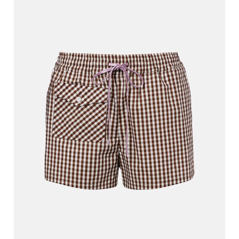 Valentino Gingham cotton poplin shorts