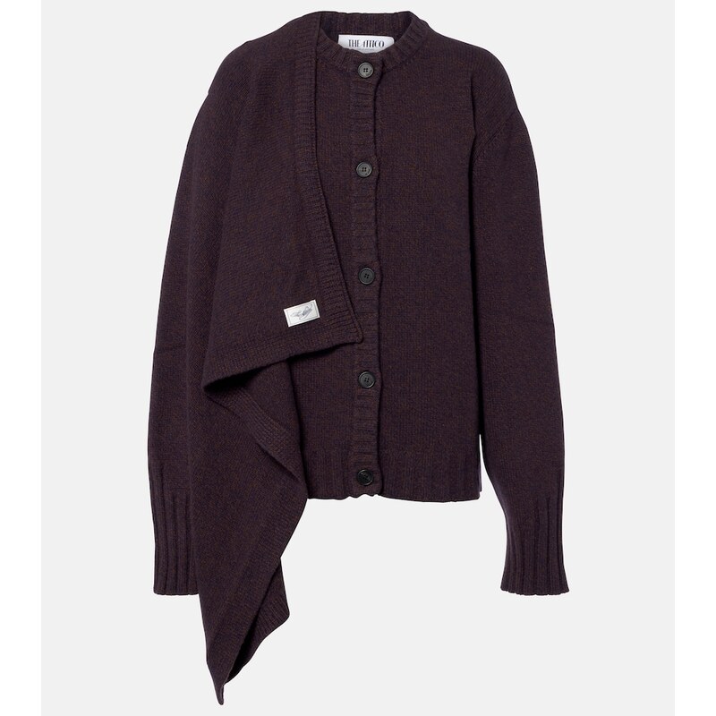 The Attico Scarf-detail wool and cashmere cardigan