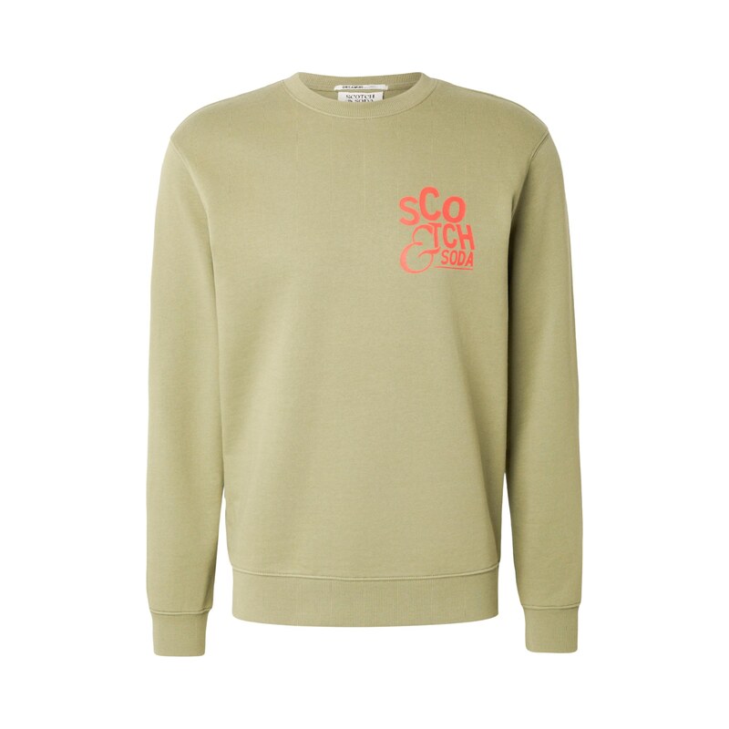 SCOTCH & SODA Mikina olivová / oranžově červená