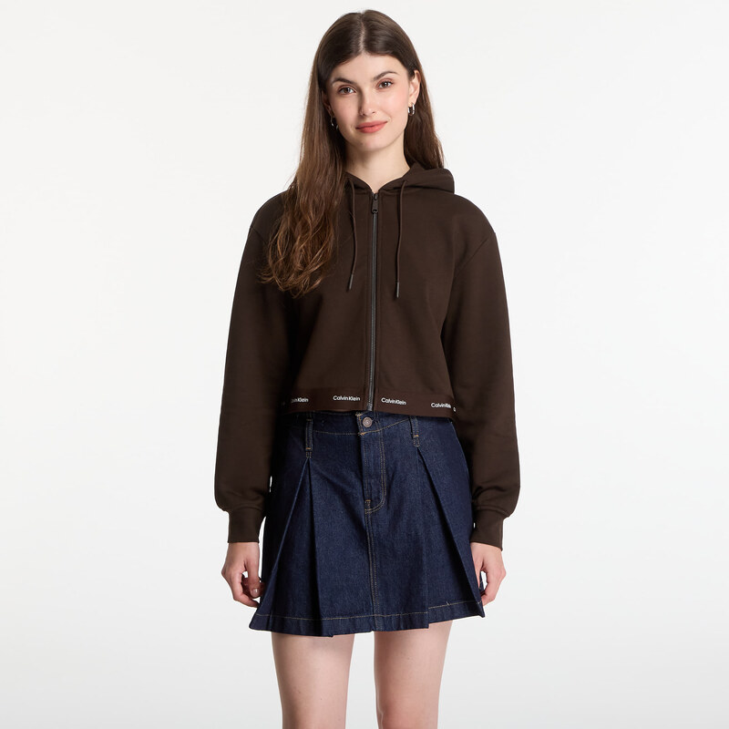 Mikina Calvin Klein Jeans Ls Terry Logo Waist Cropped Fz Hoodie
