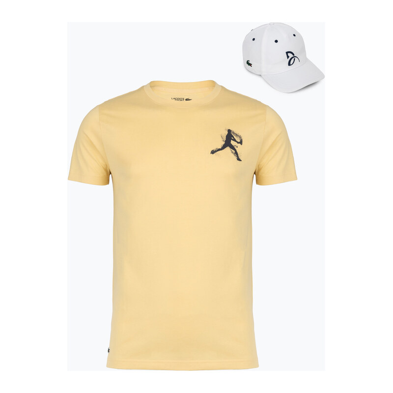 Pánské tričko + čepice Lacoste TH1044 soya/white
