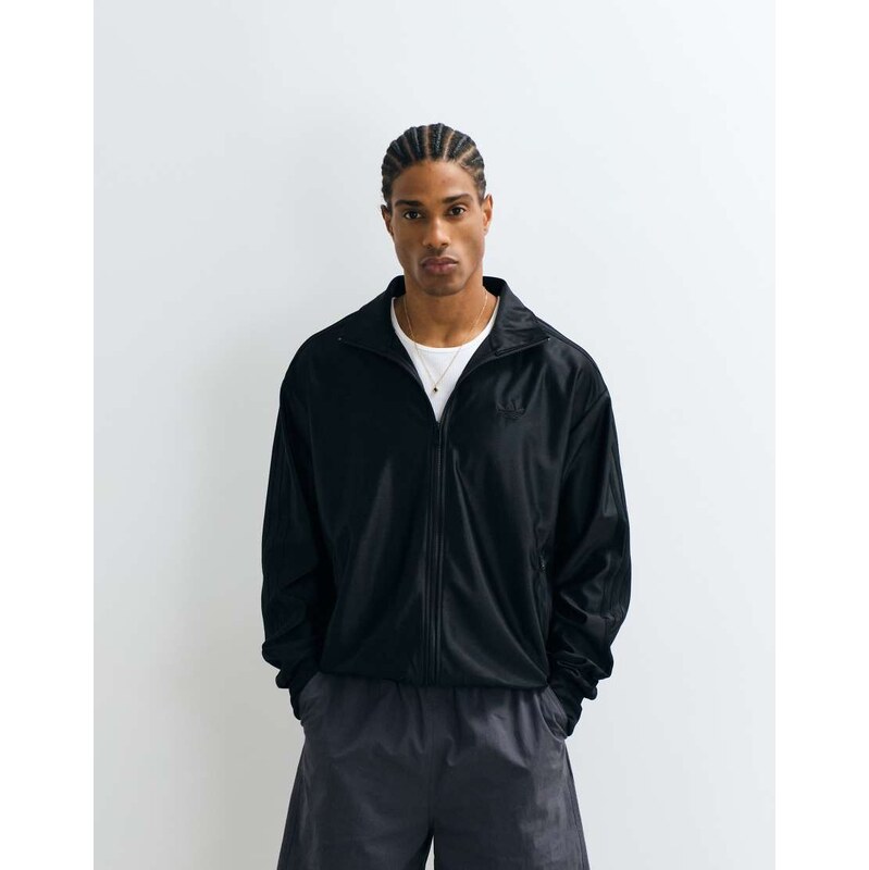adidas Originals Firebird metallic track top in black