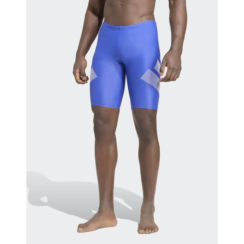 adidas performance Big bars swim jammers in semi lucid blue