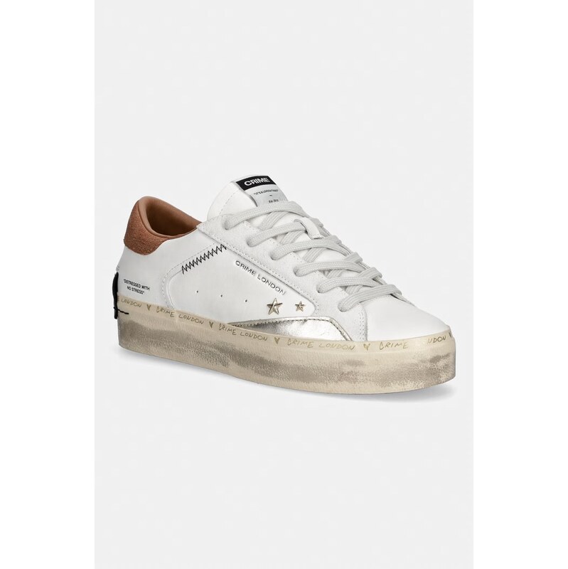 Crime London DISTRESSED PLATFORM sneakers boty dámské kožené