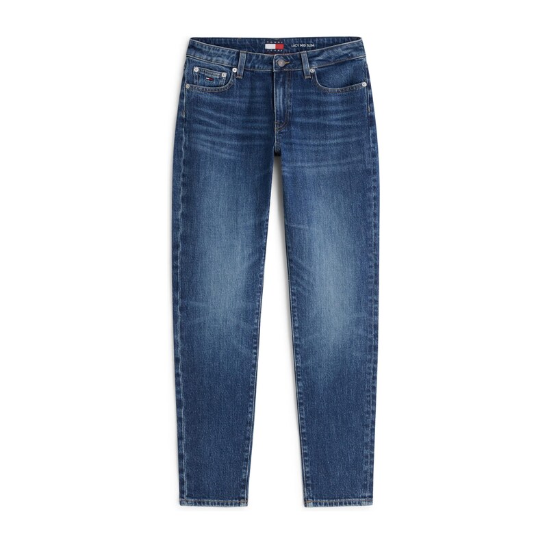 Tommy Jeans Džíny Faded Whiskered Mid Rise Slim modrá džínovina