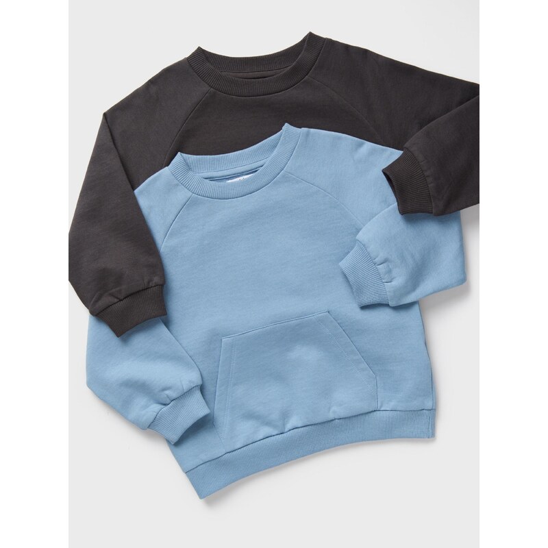 Sinsay - Mikina typu crewneck 2 pack - modrá